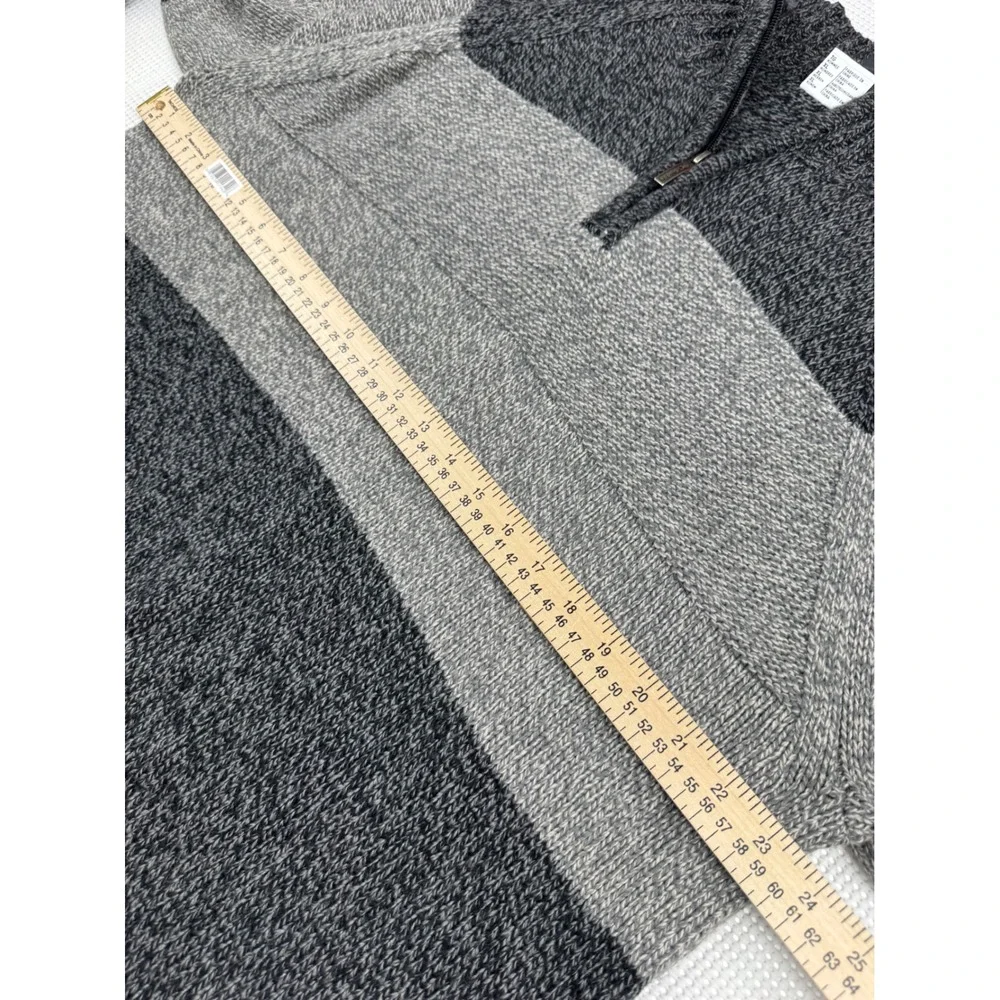 Columbia Mens Grey Colorblock Quarter Zip Cotton Wool Blend Sweater XL EUC